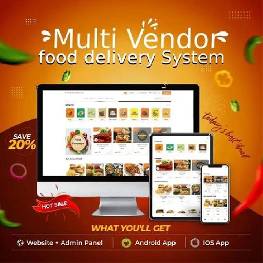 P-Tech - Restaurant Food Delivery Website With Admin Panel + App